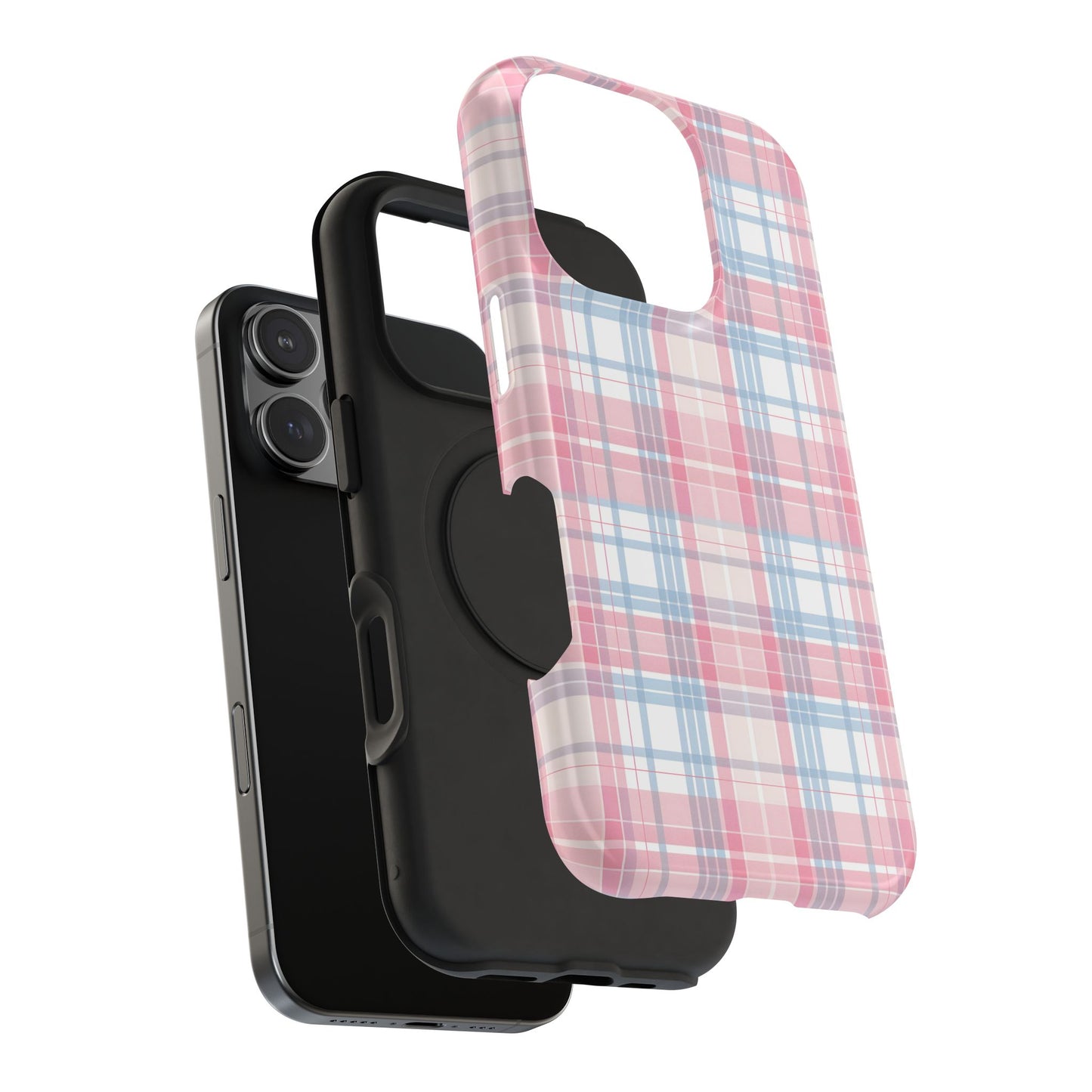 Impact-Resistant Cases-Spring Plaid Pink Blue