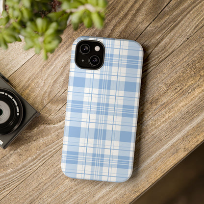 Impact-Resistant Phone Case - Easter Plaid Blue