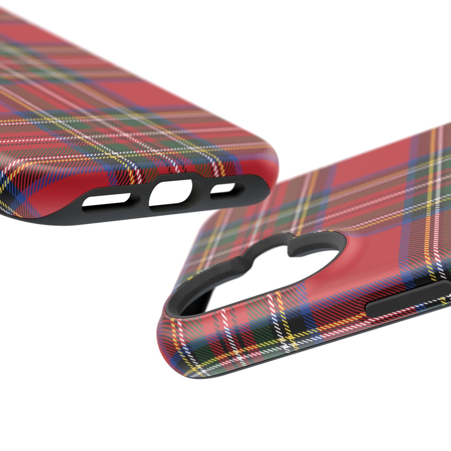 Impact-Resistant Phone Case-Holiday Tartan Plaid Red