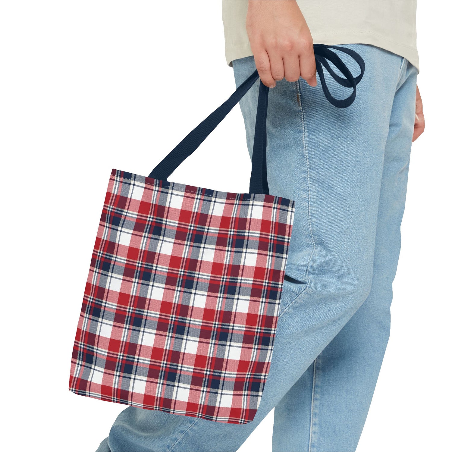 4th of July Plaid Tote Bag