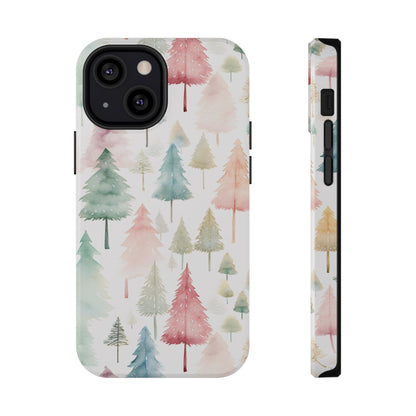 Watercolor Christmas Trees Impact-Resistant Phone Case