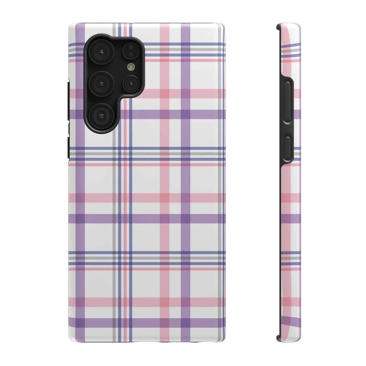 Impact-Resistant Cases - Spring Plaid Pink Purple