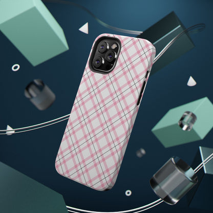 Impact-Resistant Phone Case - Pink Black Plaid