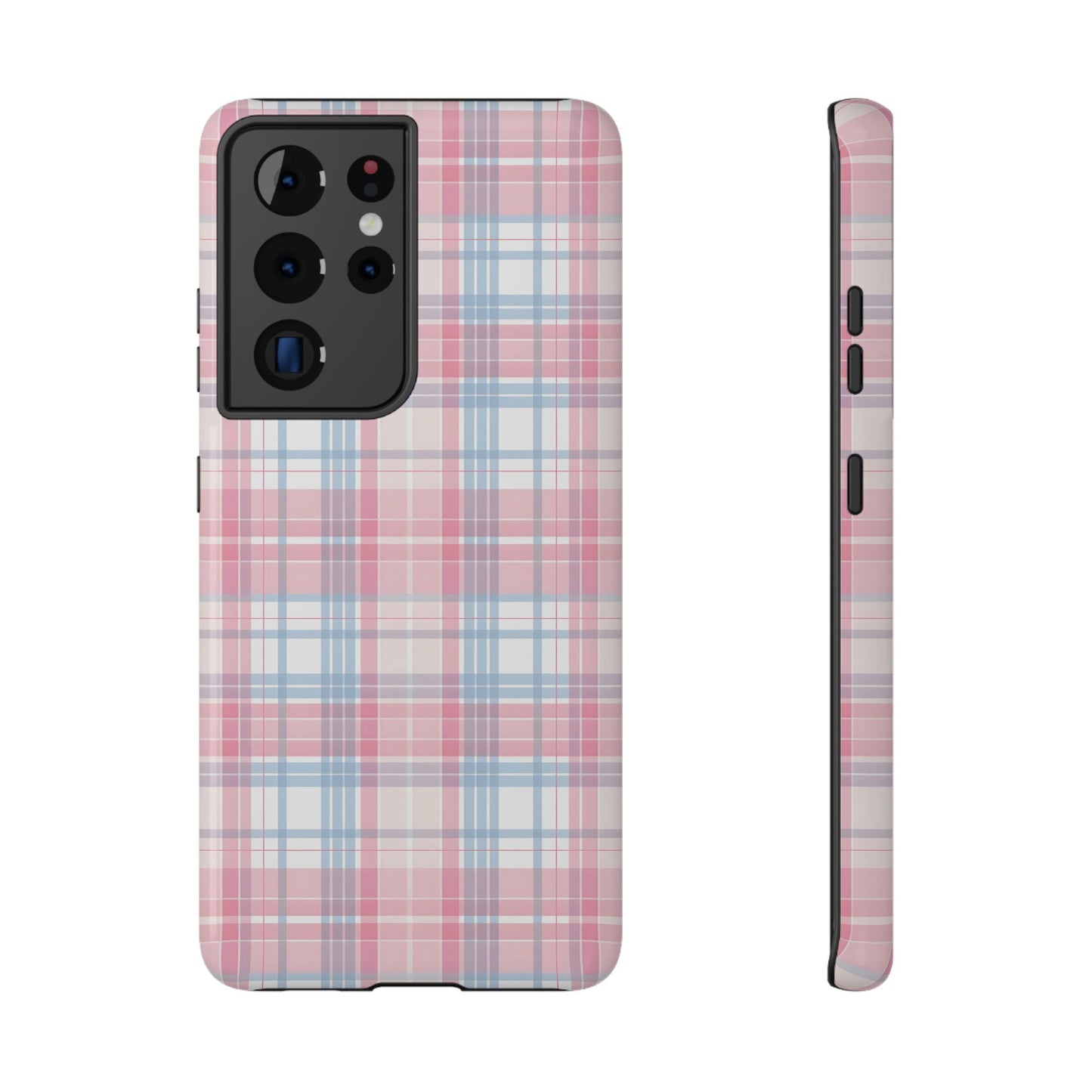 Impact-Resistant Cases-Spring Plaid Pink Blue