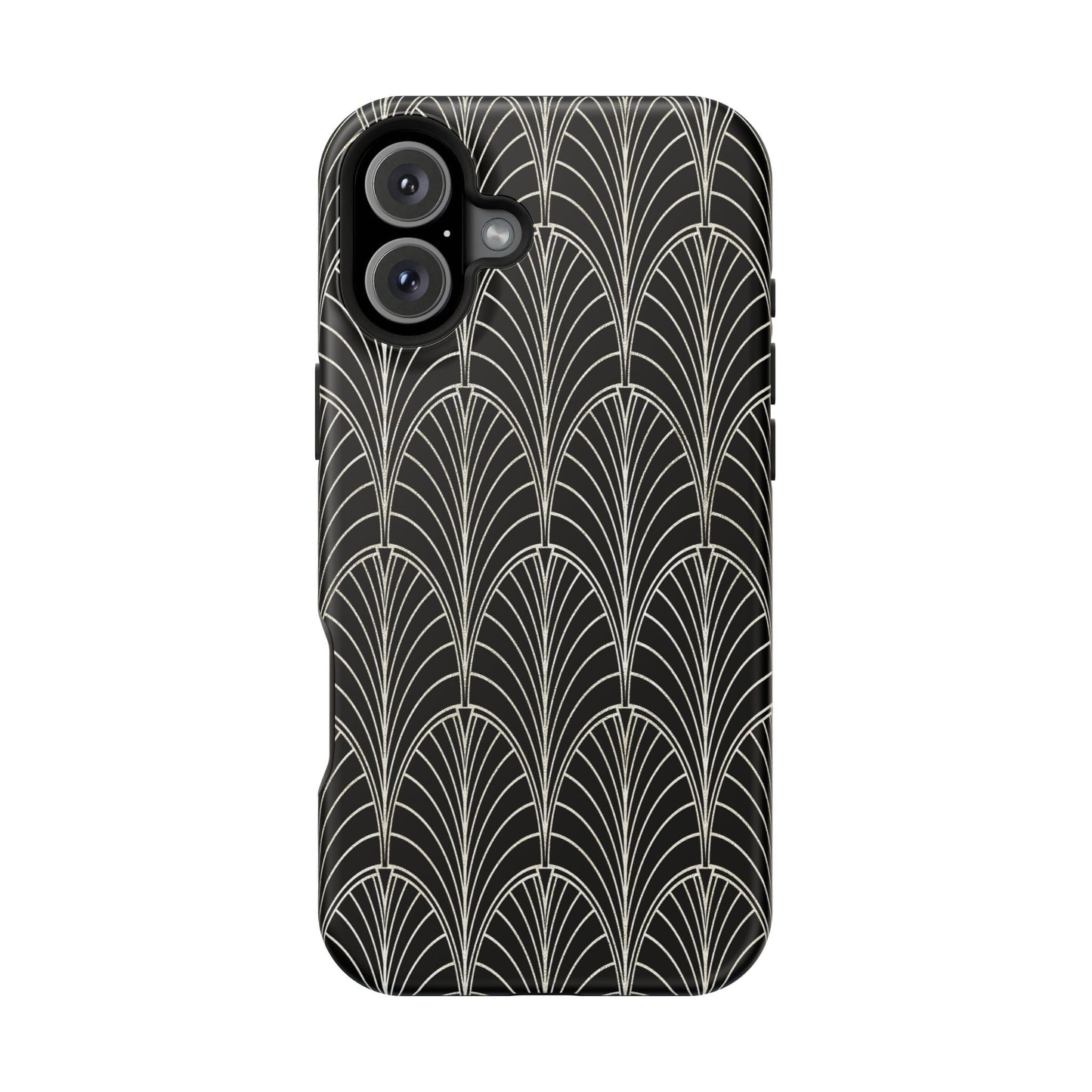 Impact-Resistant Phone Case- Art Deco Black Beige