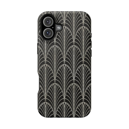 Impact-Resistant Phone Case- Art Deco Black Beige