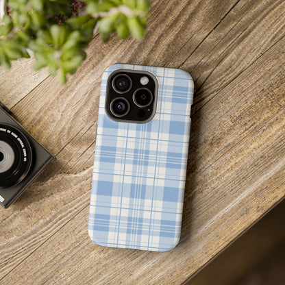 Impact-Resistant Phone Case - Easter Plaid Blue