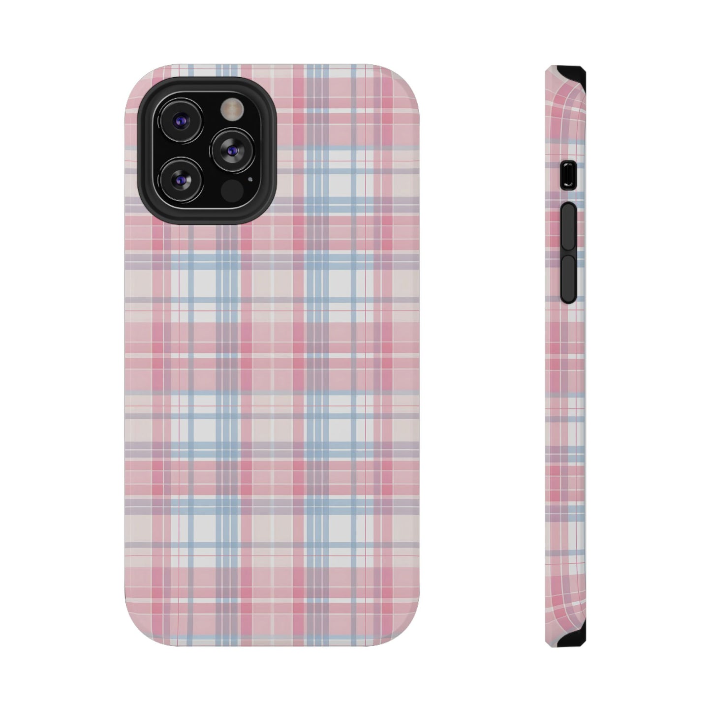 Impact-Resistant Cases-Spring Plaid Pink Blue