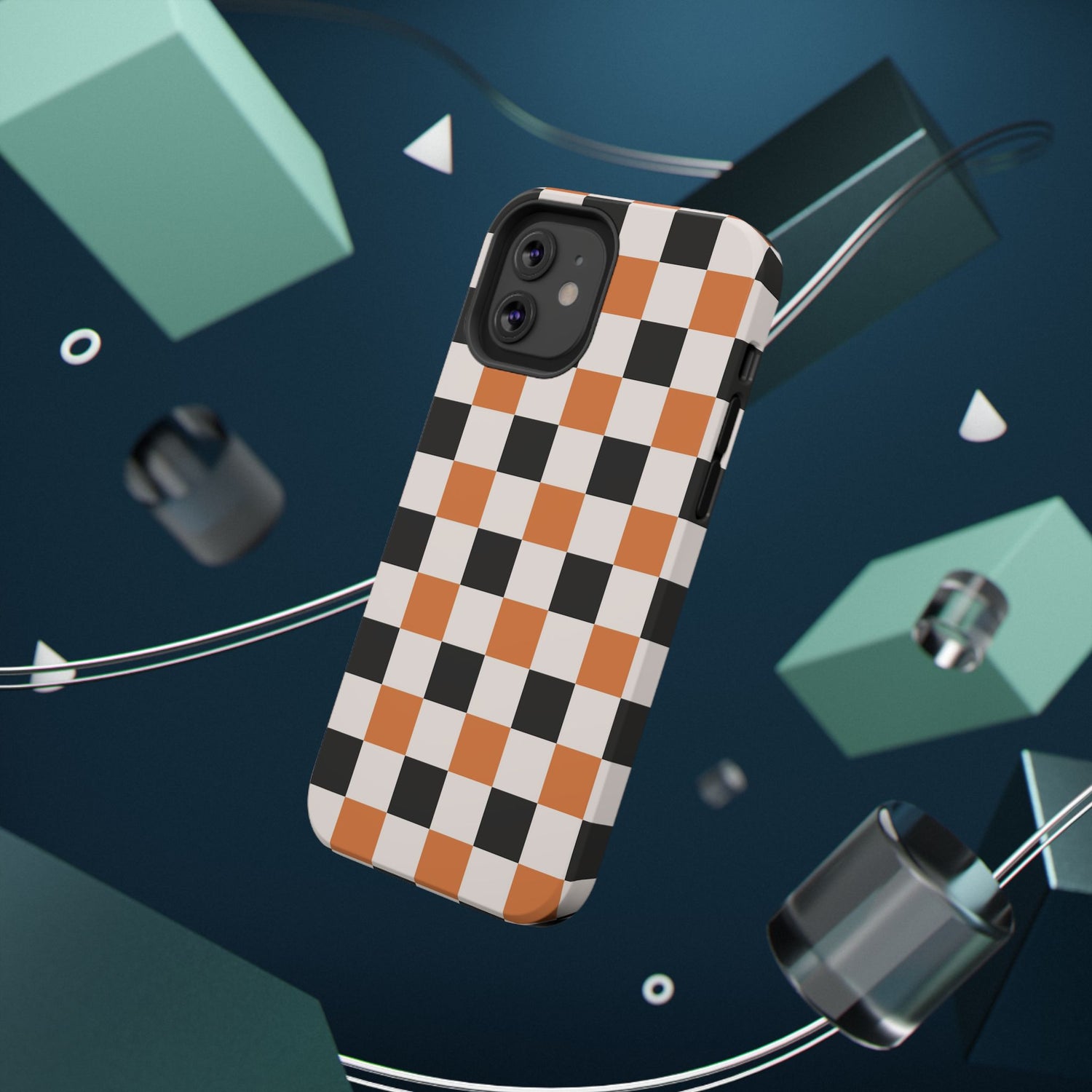 Trendy Halloween Checkerboard Phone Case | Impact-Resistant, iPhone, Samsung