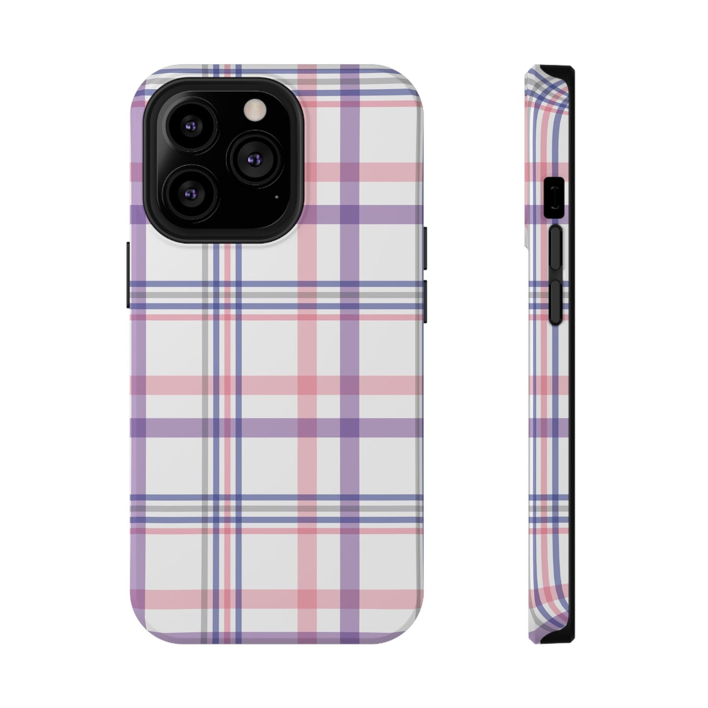 Impact-Resistant Cases - Spring Plaid Pink Purple