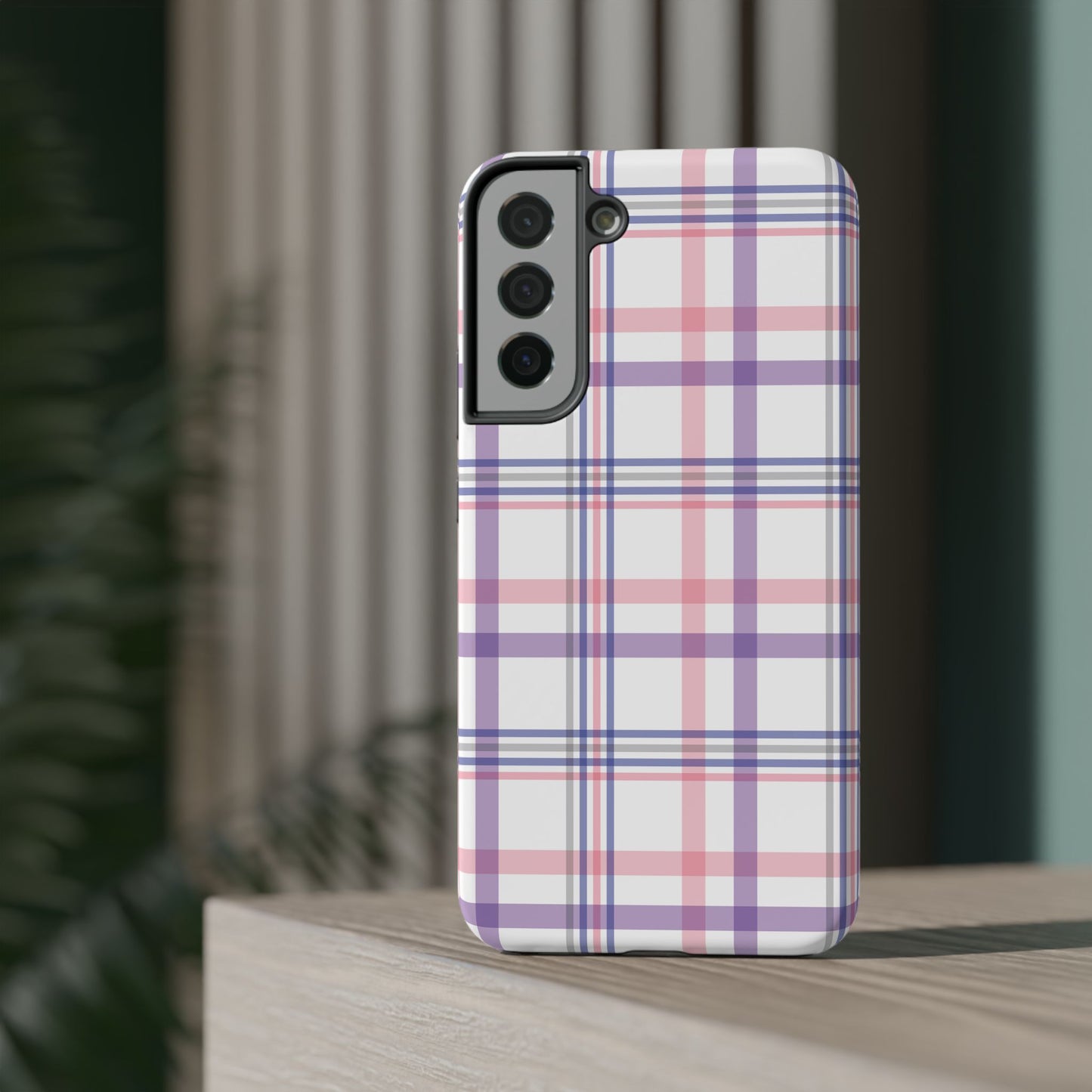 Impact-Resistant Cases - Spring Plaid Pink Purple