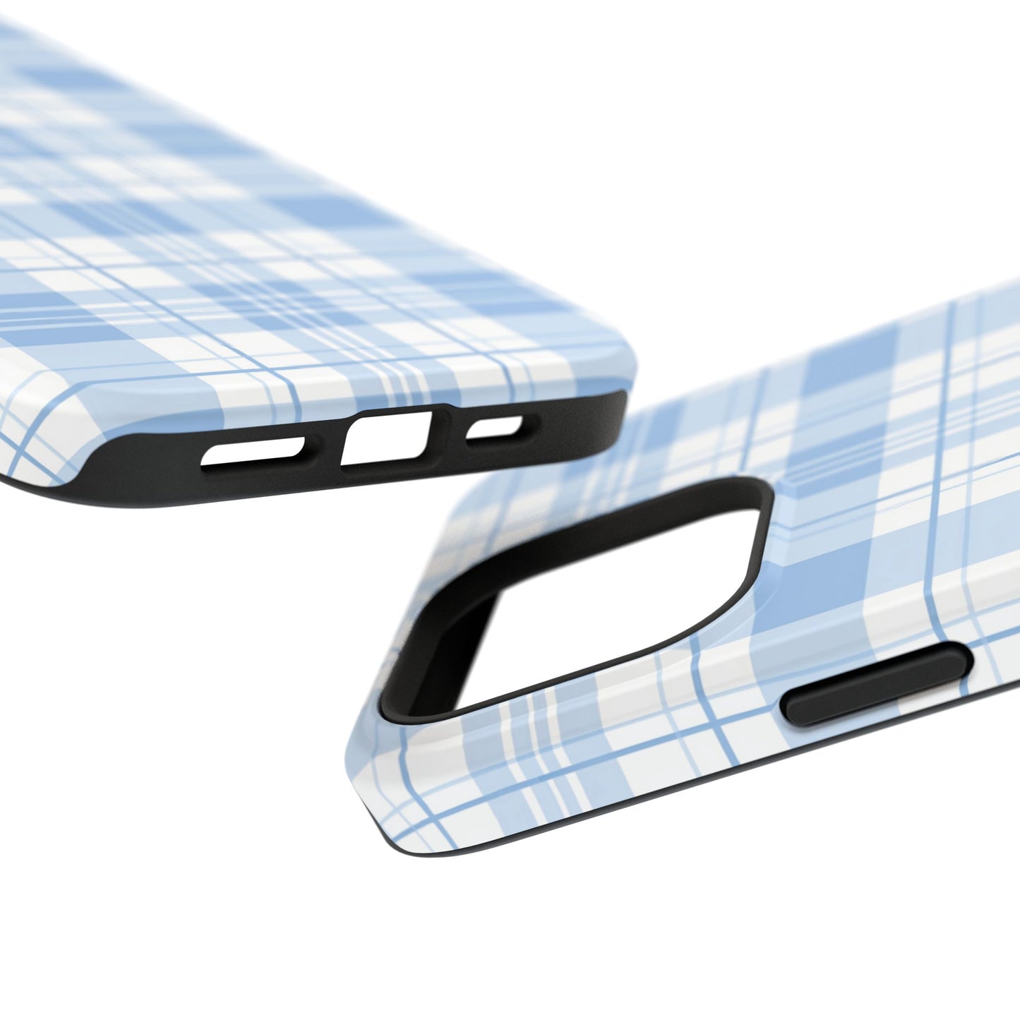 Impact-Resistant Phone Case - Easter Plaid Blue