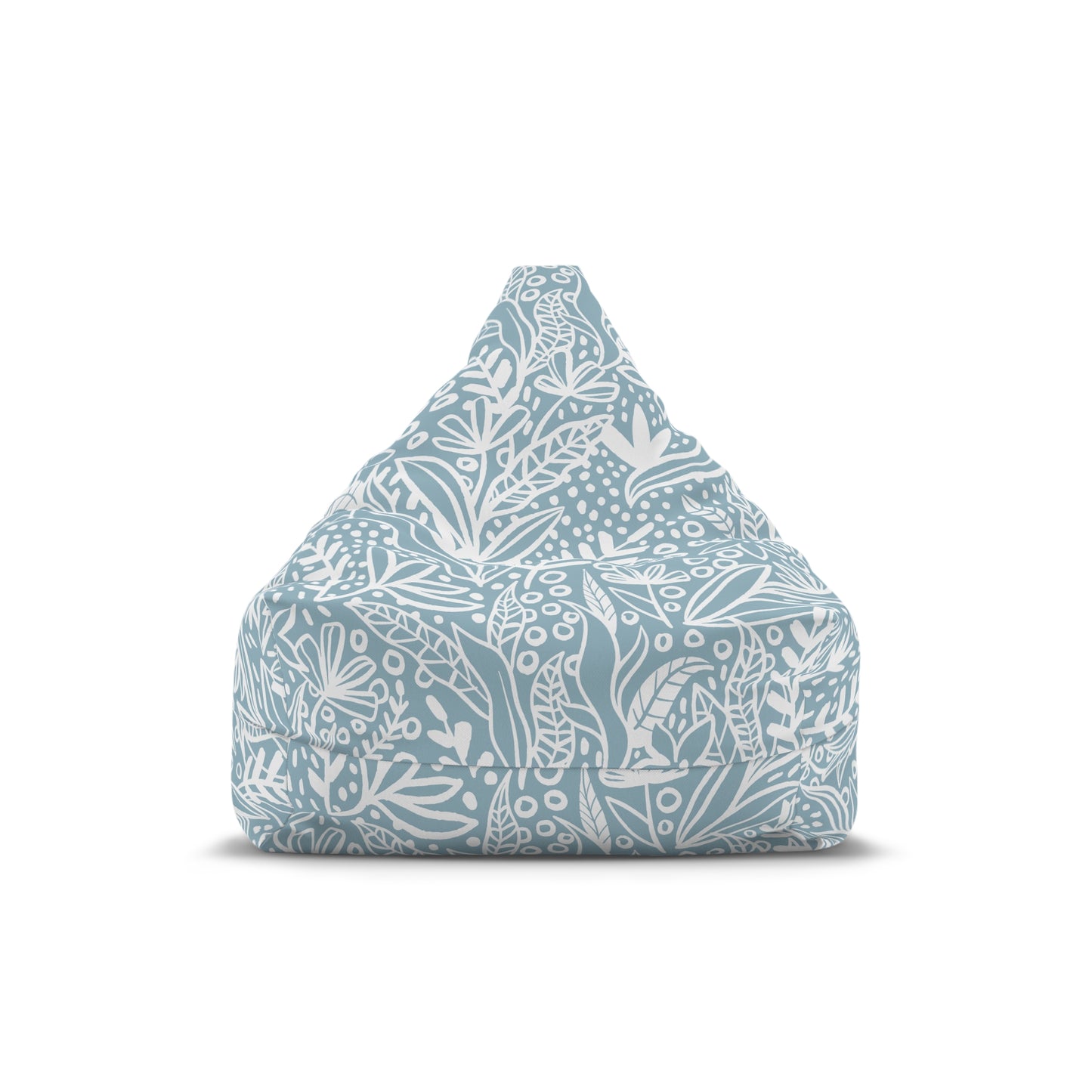 Blue White Floral Bean Bag Chair Cover