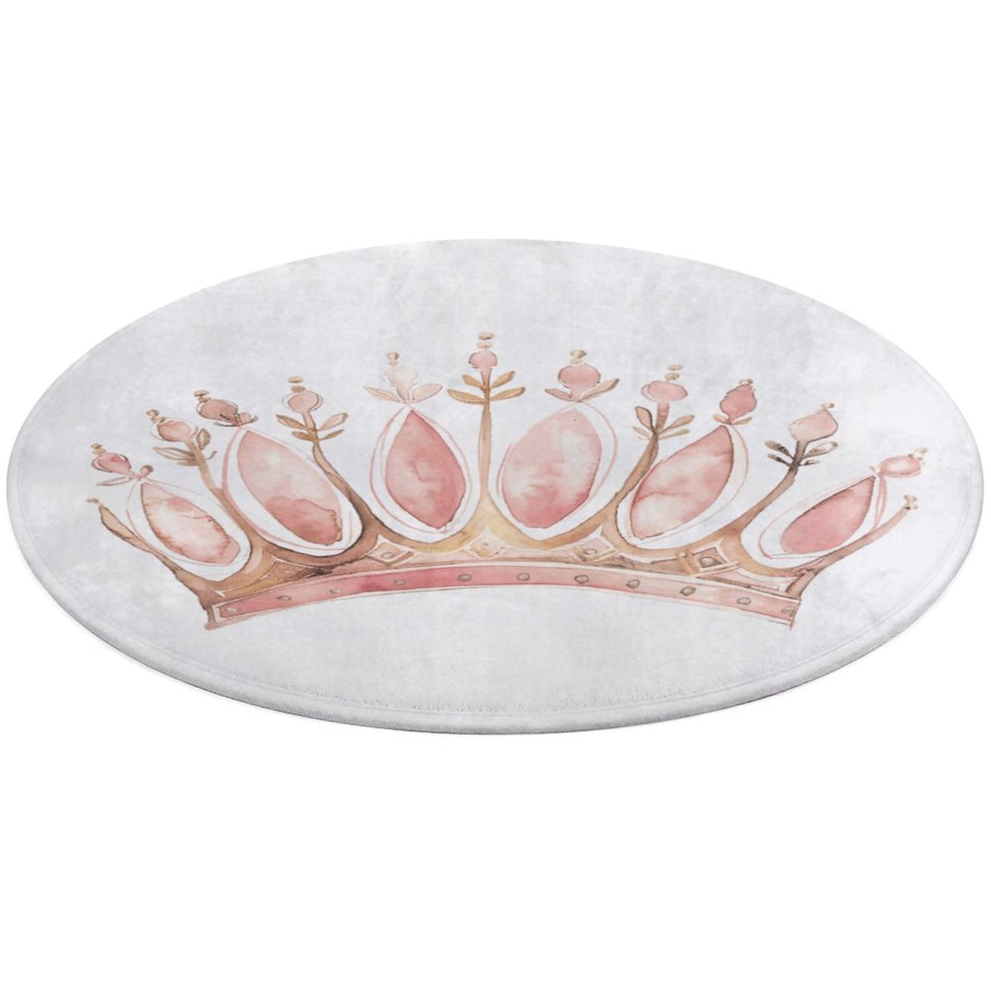 Round Bath Mat- Watercolor Princess Crown