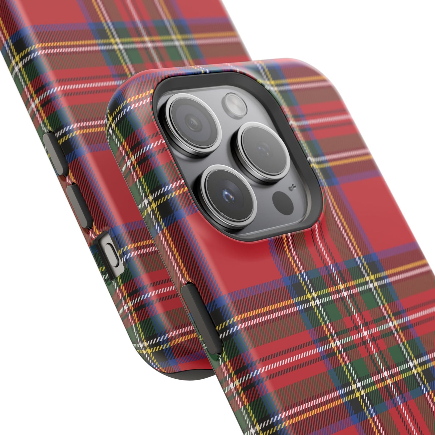 Impact-Resistant Phone Case-Holiday Tartan Plaid Red