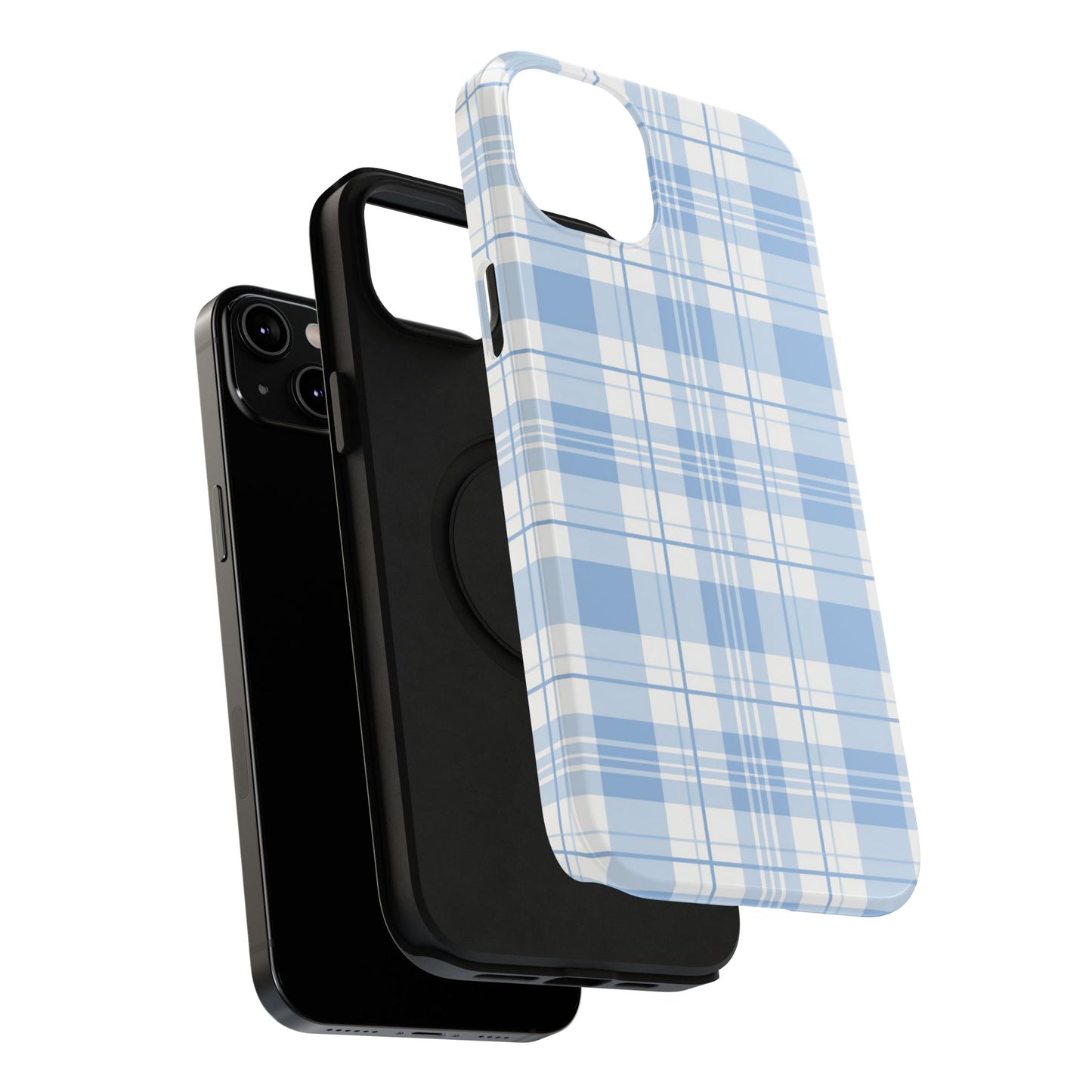 Impact-Resistant Phone Case - Easter Plaid Blue