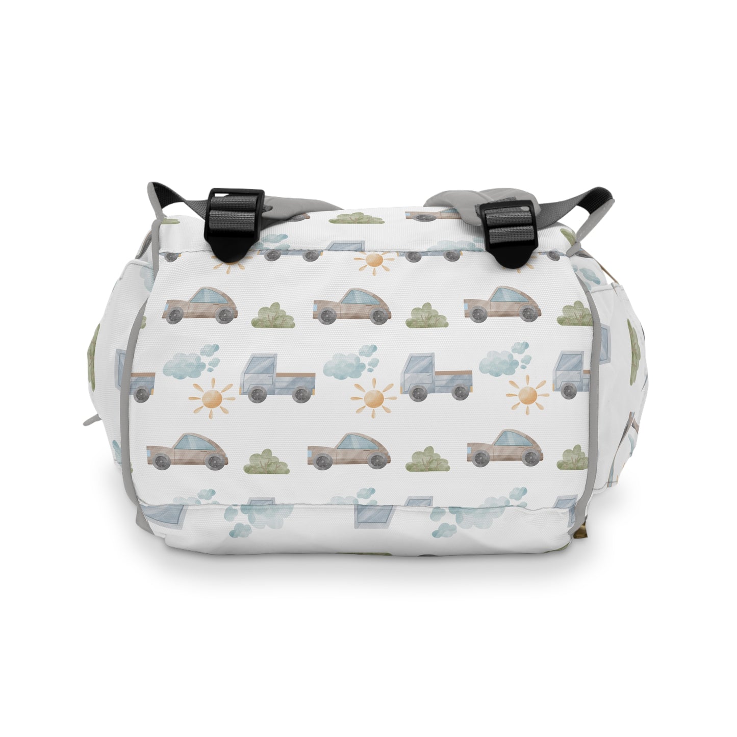 Classic Transportation Cars Blue/Grey Multifunctional Diaper Backpack