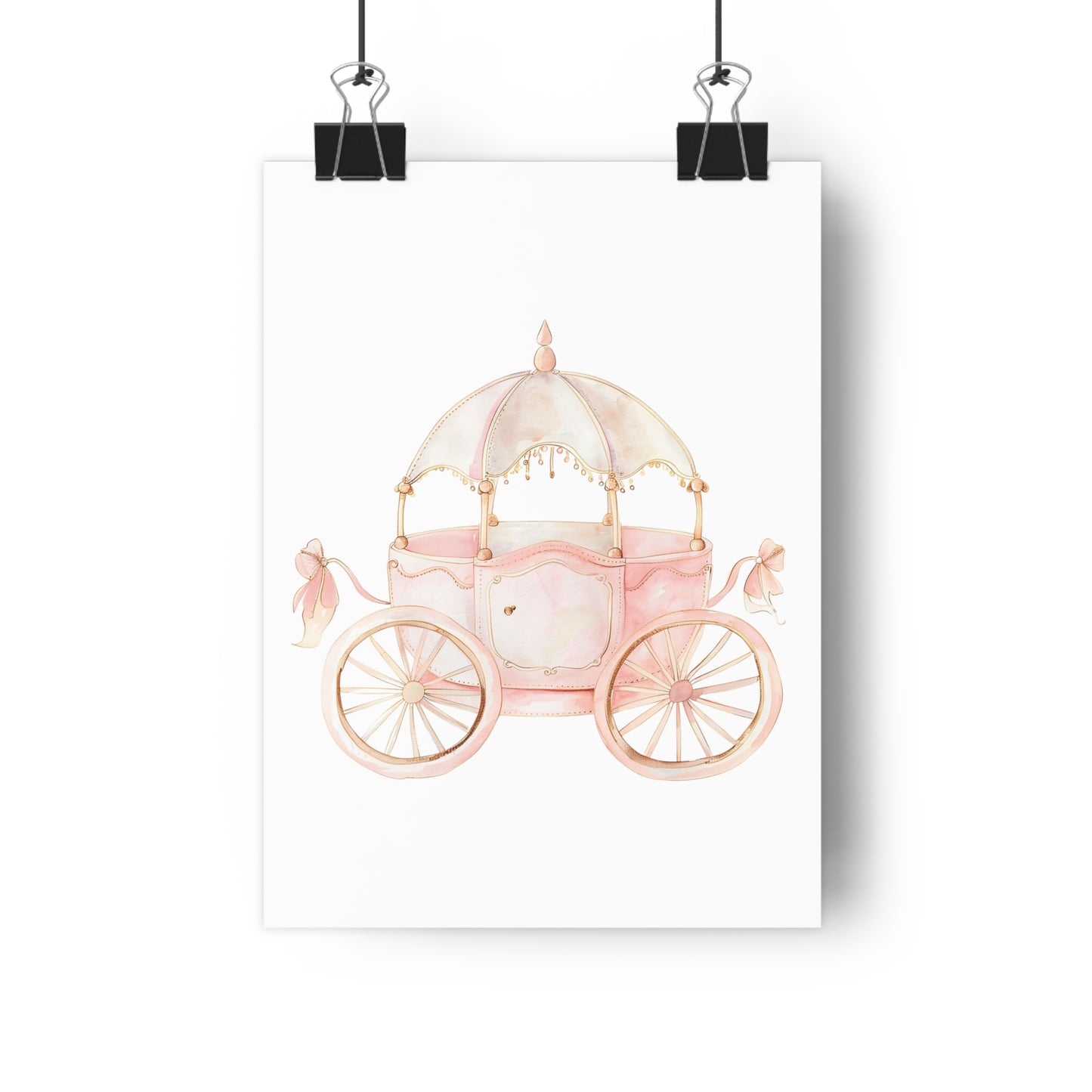 Giclée Art Print Watercolor Pink Princess Carriage