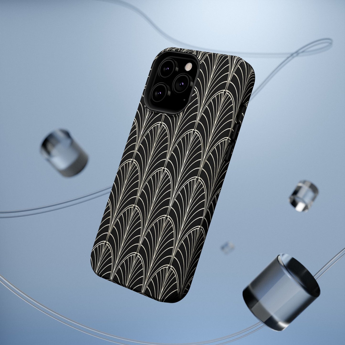 Impact-Resistant Phone Case- Art Deco Black Beige