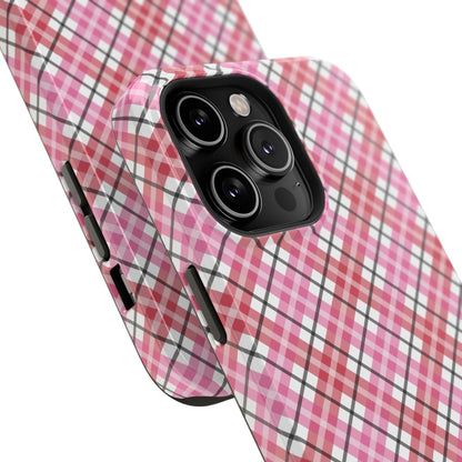 Impact-Resistant Phone Case - Valentine Plaid