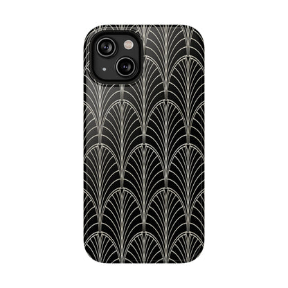 Impact-Resistant Phone Case- Art Deco Black Beige