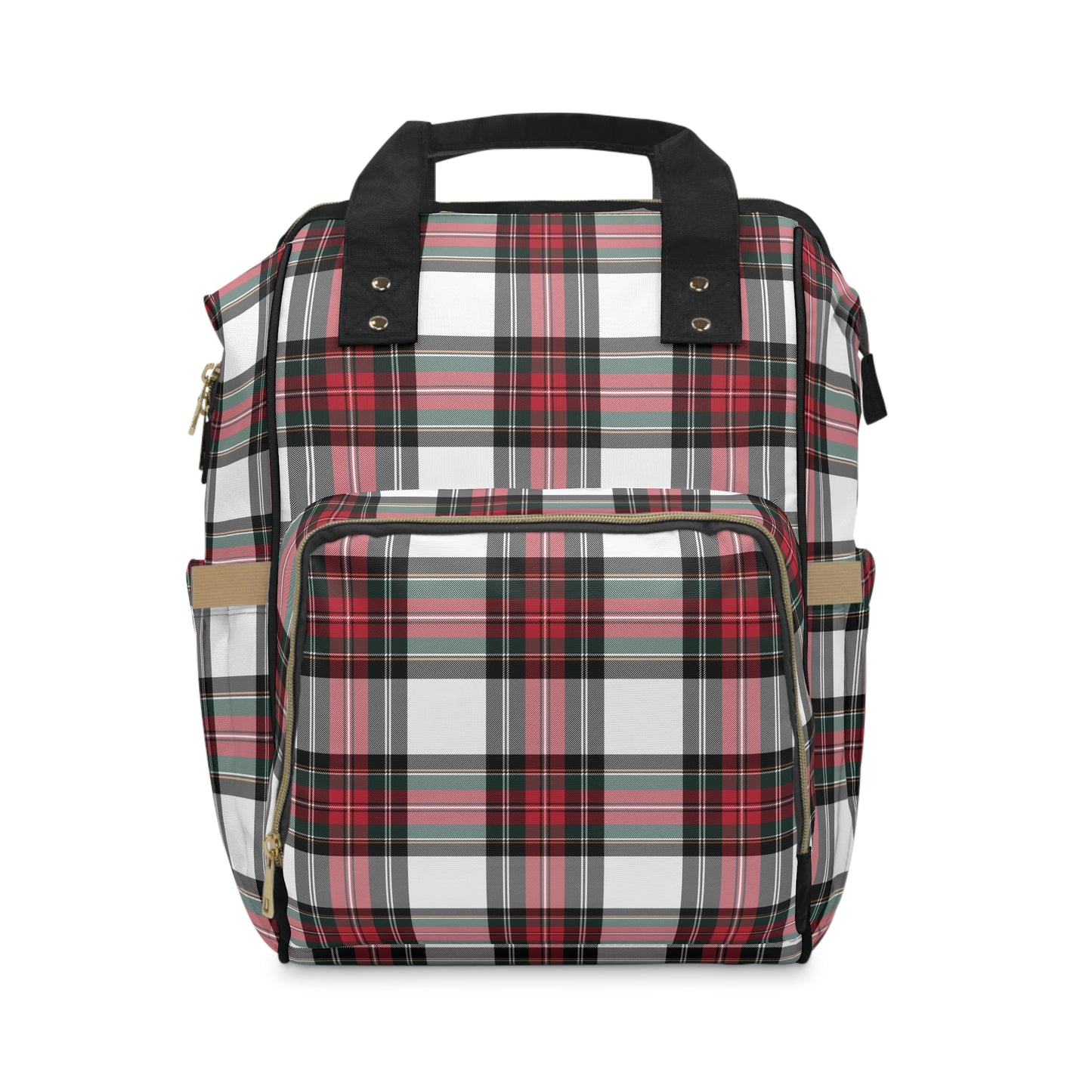 Holiday Tartan Plaid Multifunctional Diaper Bag