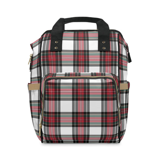 Holiday Tartan Plaid Multifunctional Diaper Bag