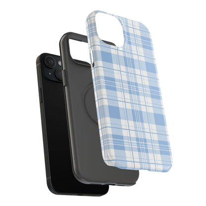 Impact-Resistant Phone Case - Easter Plaid Blue