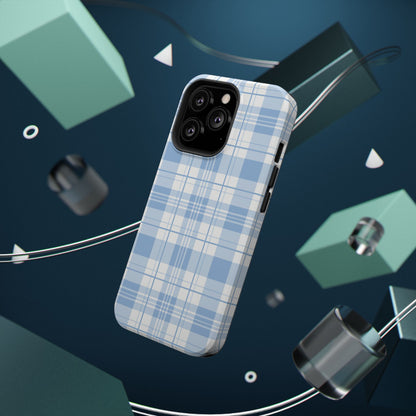 Impact-Resistant Phone Case - Easter Plaid Blue