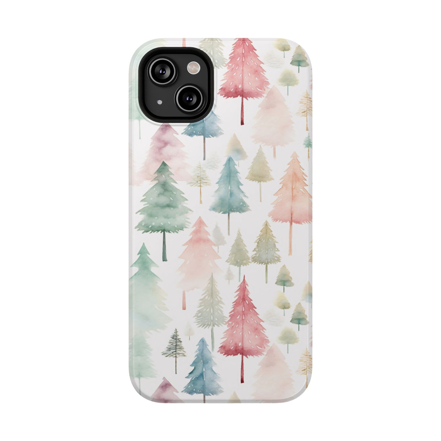 Watercolor Christmas Trees Impact-Resistant Phone Case