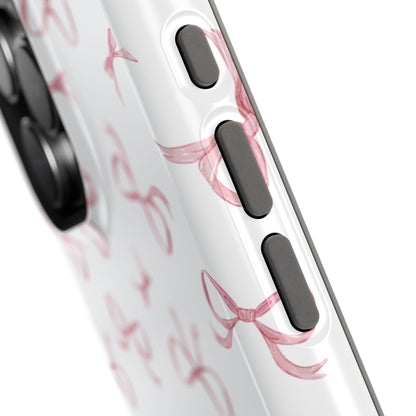 Impact-Resistant Phone Case - Coquette Bows Pink