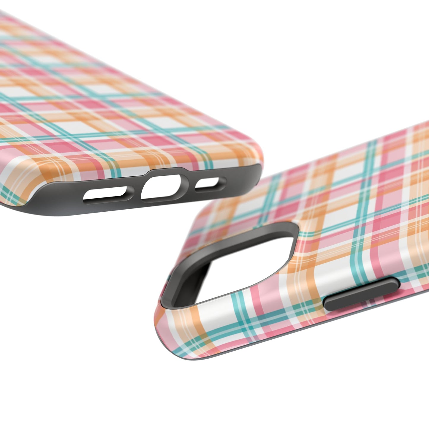 Impact-Resistant Phone Case - Summer Plaid Pink