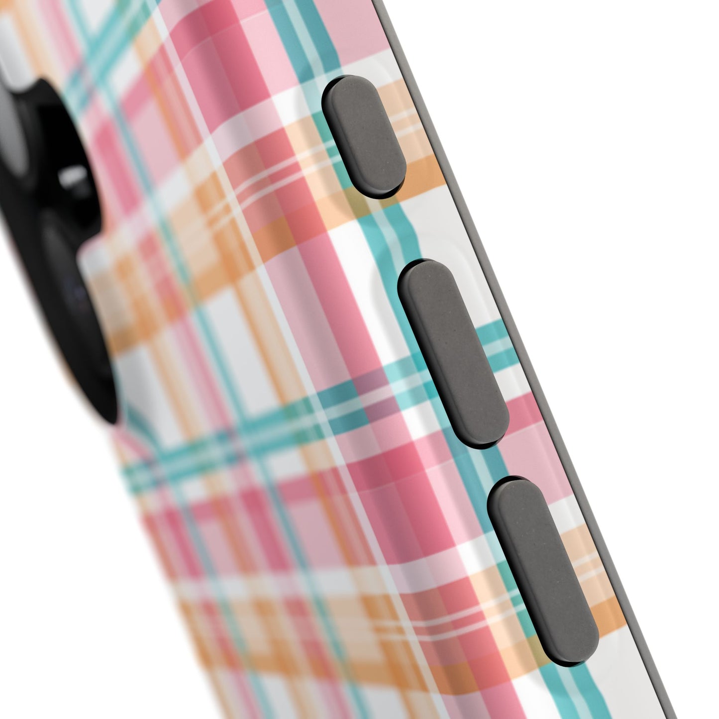 Impact-Resistant Phone Case - Summer Plaid Pink