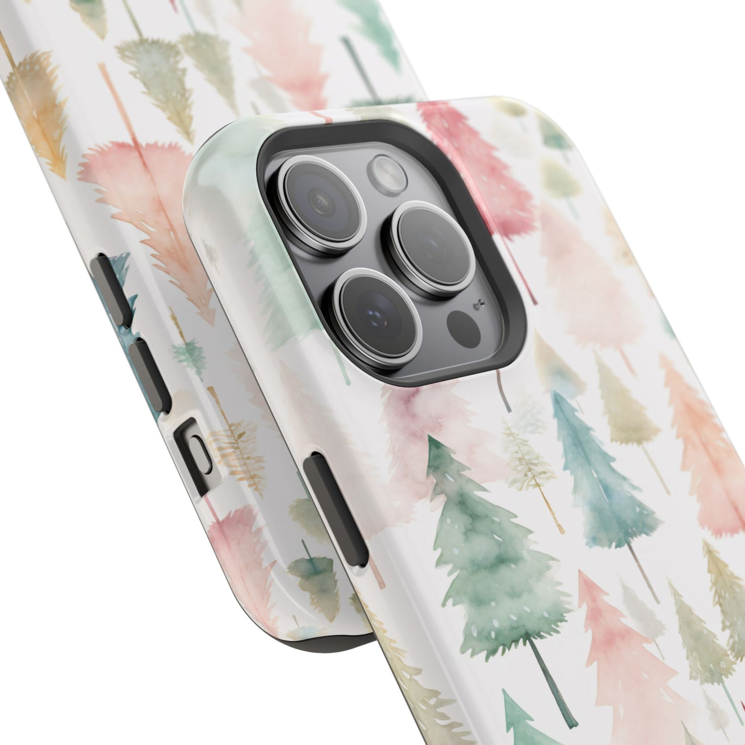 Watercolor Christmas Trees Impact-Resistant Phone Case, iPhone, Samsung