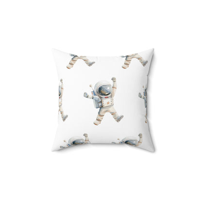 Spun Polyester Square Pillow with Removable Cover Watercolor Astronaut