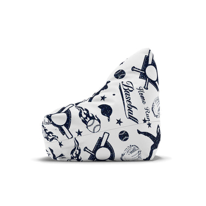 Baseball Navy White Bean Bag Chair Cover