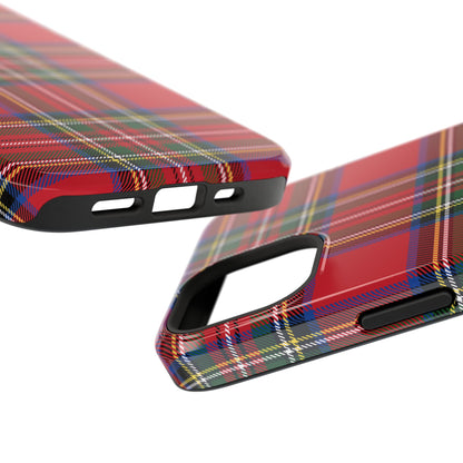 Impact-Resistant Phone Case-Holiday Tartan Plaid Red