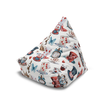 Watercolor Wonderland Red, Black Bean Bag Chair Cover