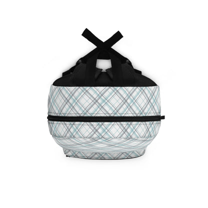 Backpack-Preppy Grey Blue Plaid