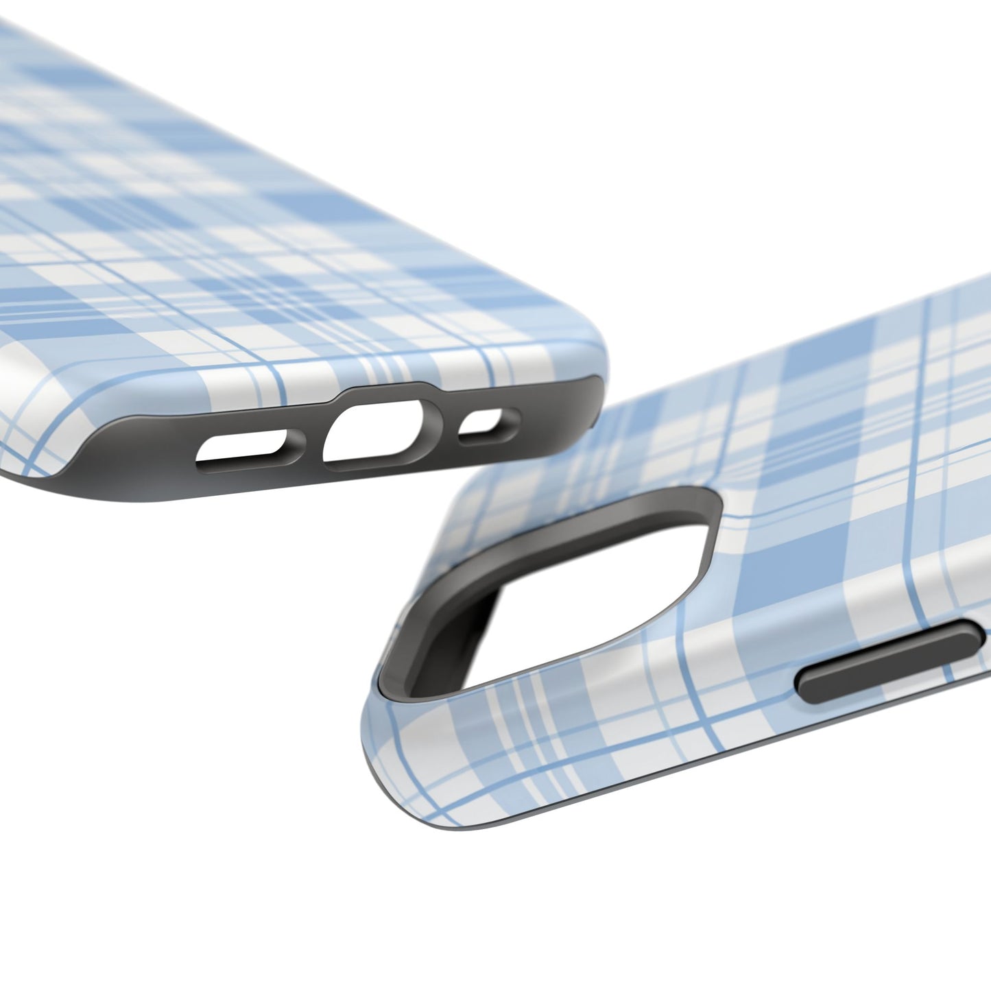 Impact-Resistant Phone Case - Easter Plaid Blue