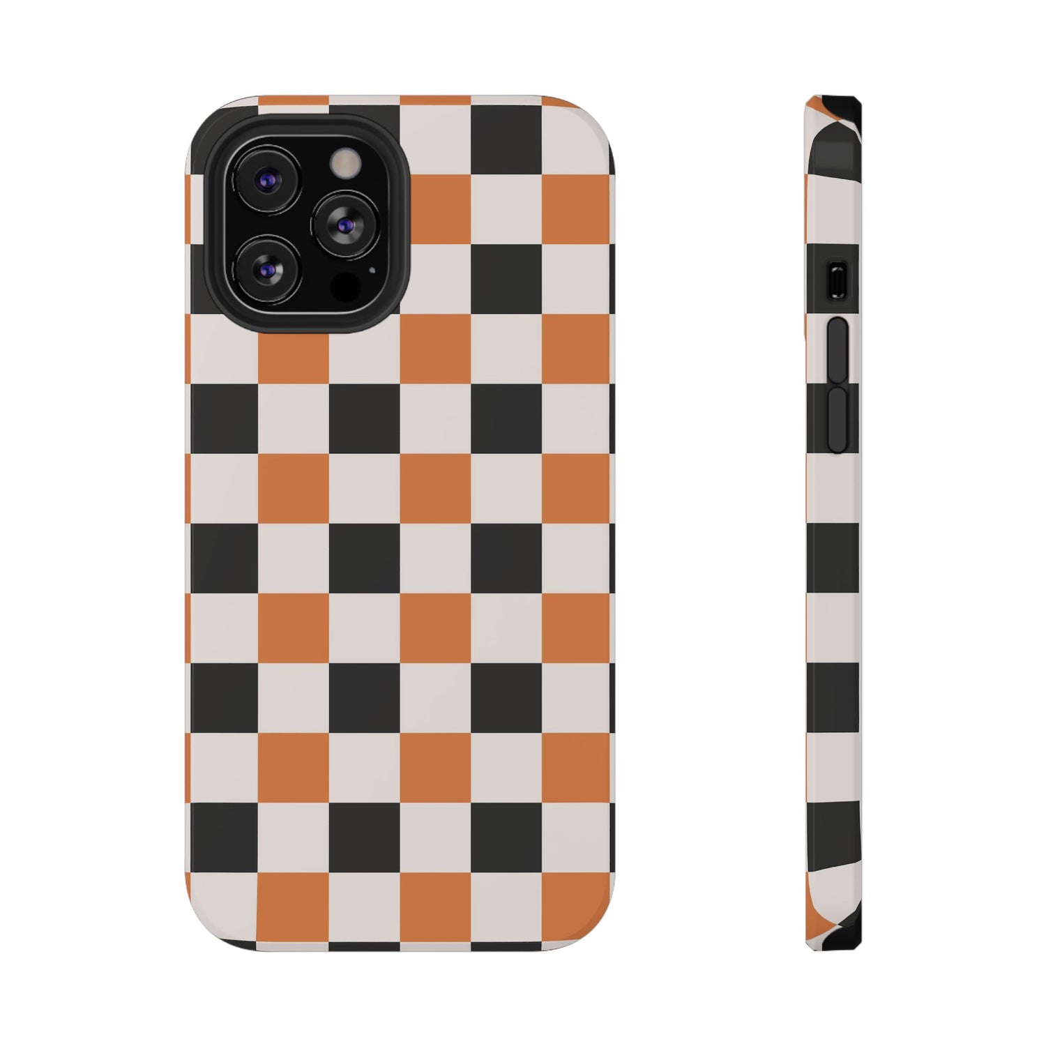 Trendy Halloween Checkerboard Phone Case | Impact-Resistant, iPhone, Samsung