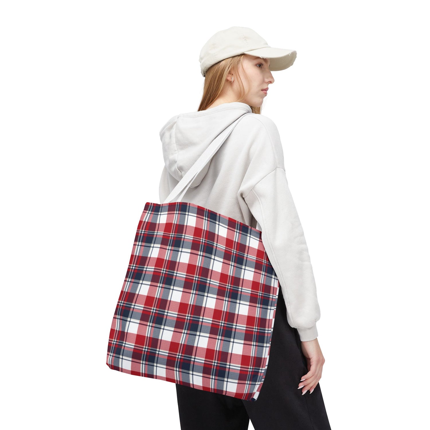 4th of July Plaid Tote Bag