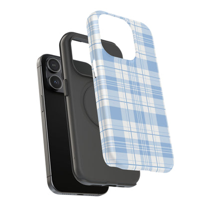 Impact-Resistant Phone Case - Easter Plaid Blue