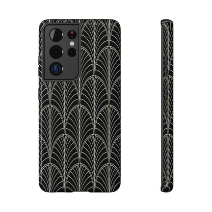 Impact-Resistant Phone Case- Art Deco Black Beige