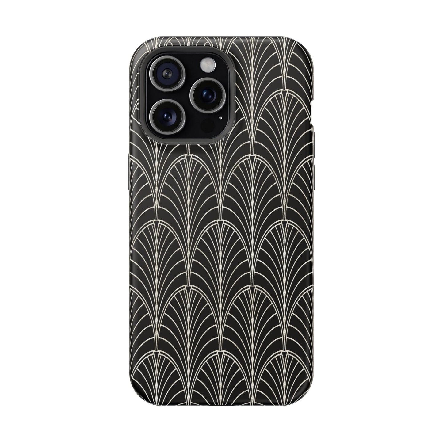 Impact-Resistant Phone Case- Art Deco Black Beige