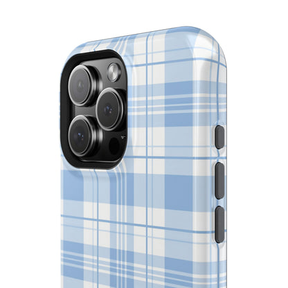 Impact-Resistant Phone Case - Easter Plaid Blue