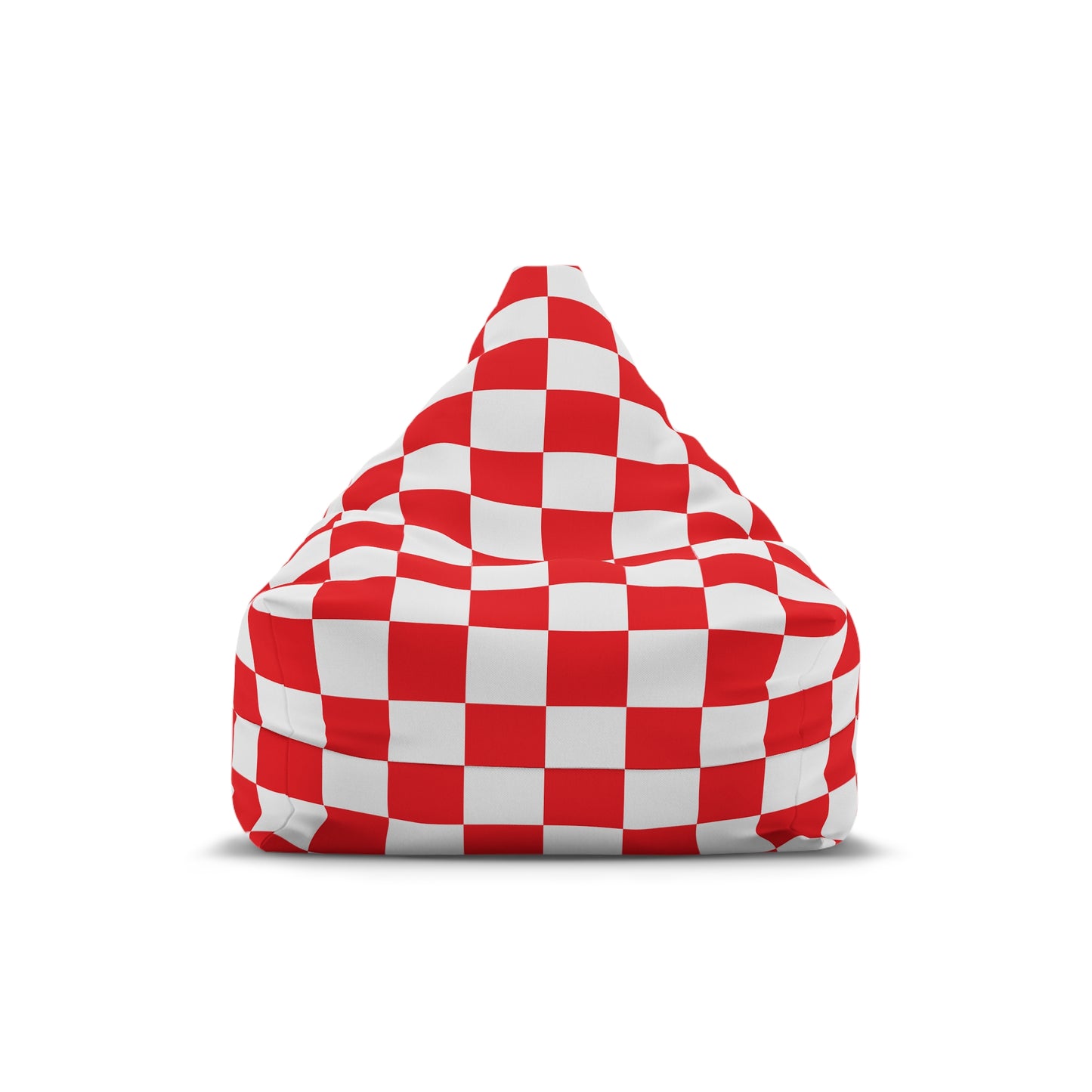 Red and White Checkerboard Bean Bag Chair Cover