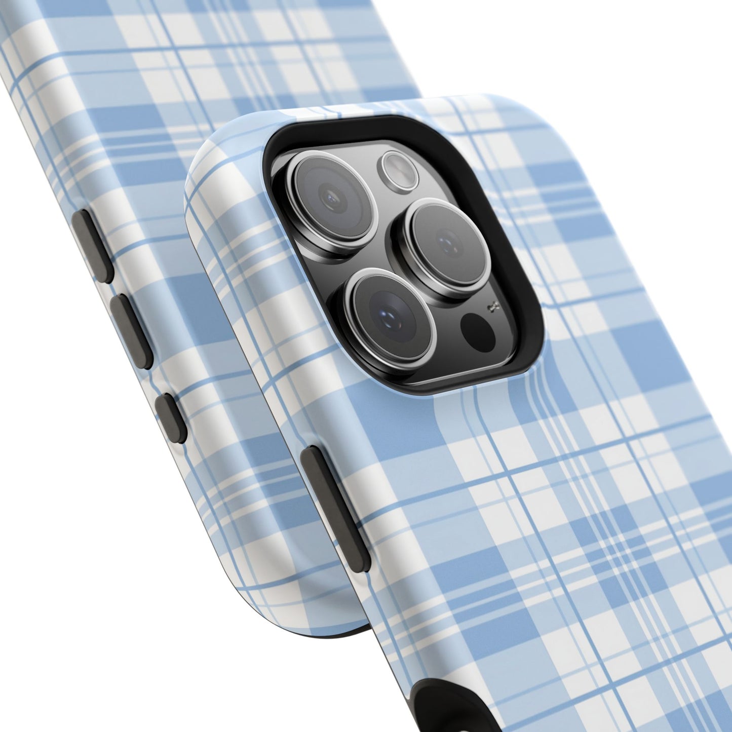 Impact-Resistant Phone Case - Easter Plaid Blue