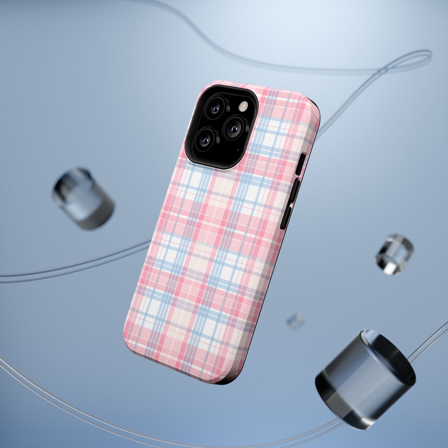 Impact-Resistant Cases-Spring Plaid Pink Blue