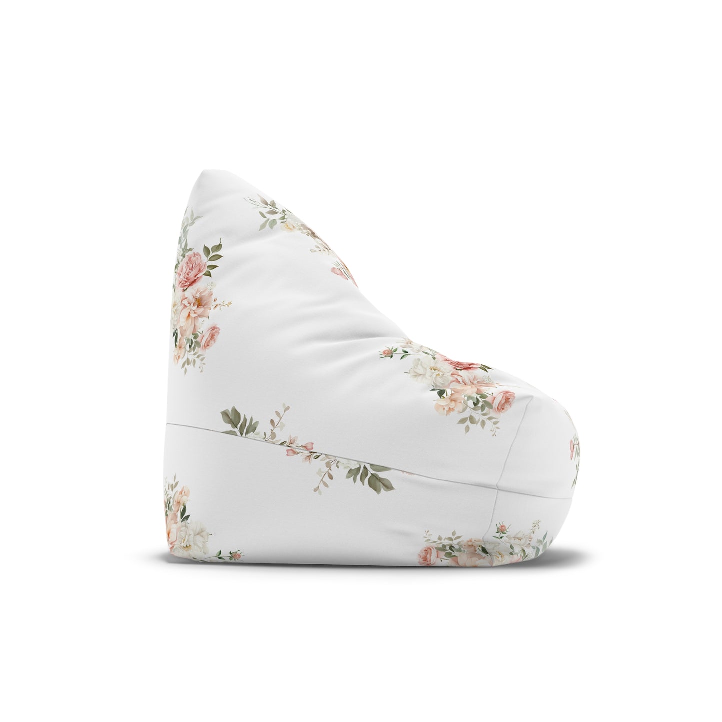 Elegant Coral Floral Bean Bag Chair Cover